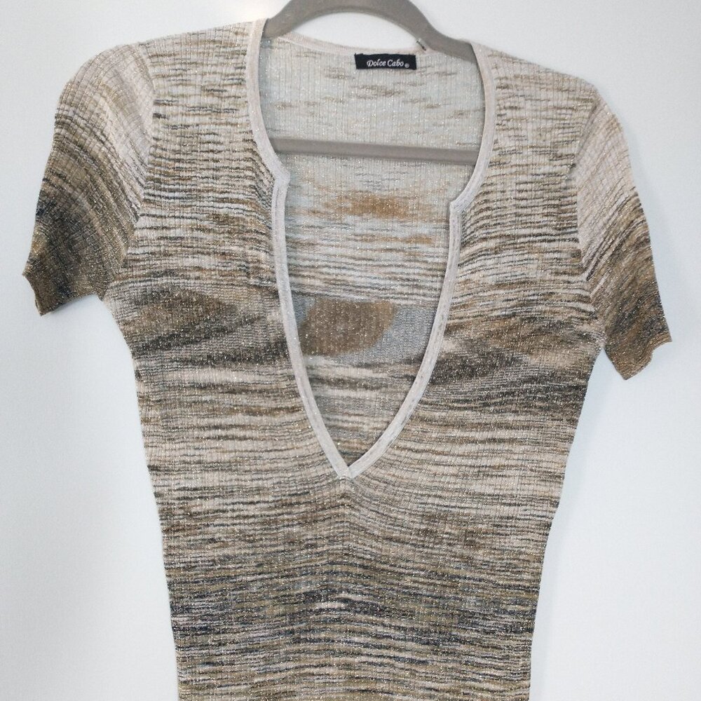 Dolce Cabo Lightweight Sweater with Gold Accents